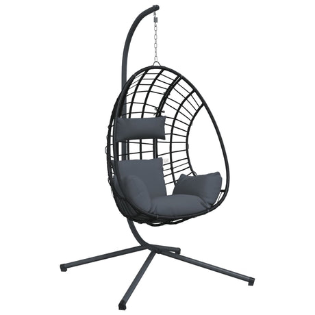 Vidaxl-Hängesessel mit Standard-Rattan und anthrazitfarbenem Stahl