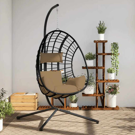 Vidaxx-Hängesessel mit Standard-Rattan und Stahl in Taupe
