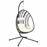 VidaXL-Hängesessel mit Standard-Rattan und Stahlbeige