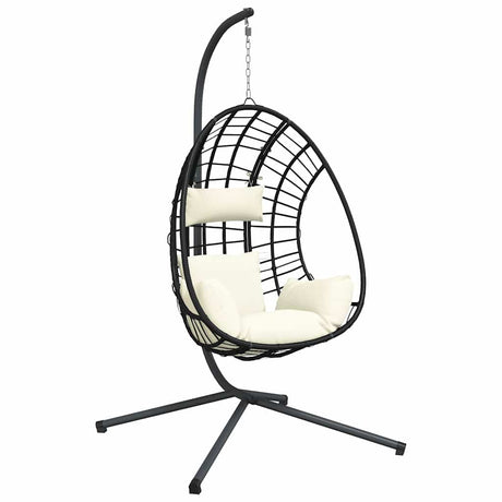 VidaXL-Hängesessel mit Standard-Rattan und Stahlbeige