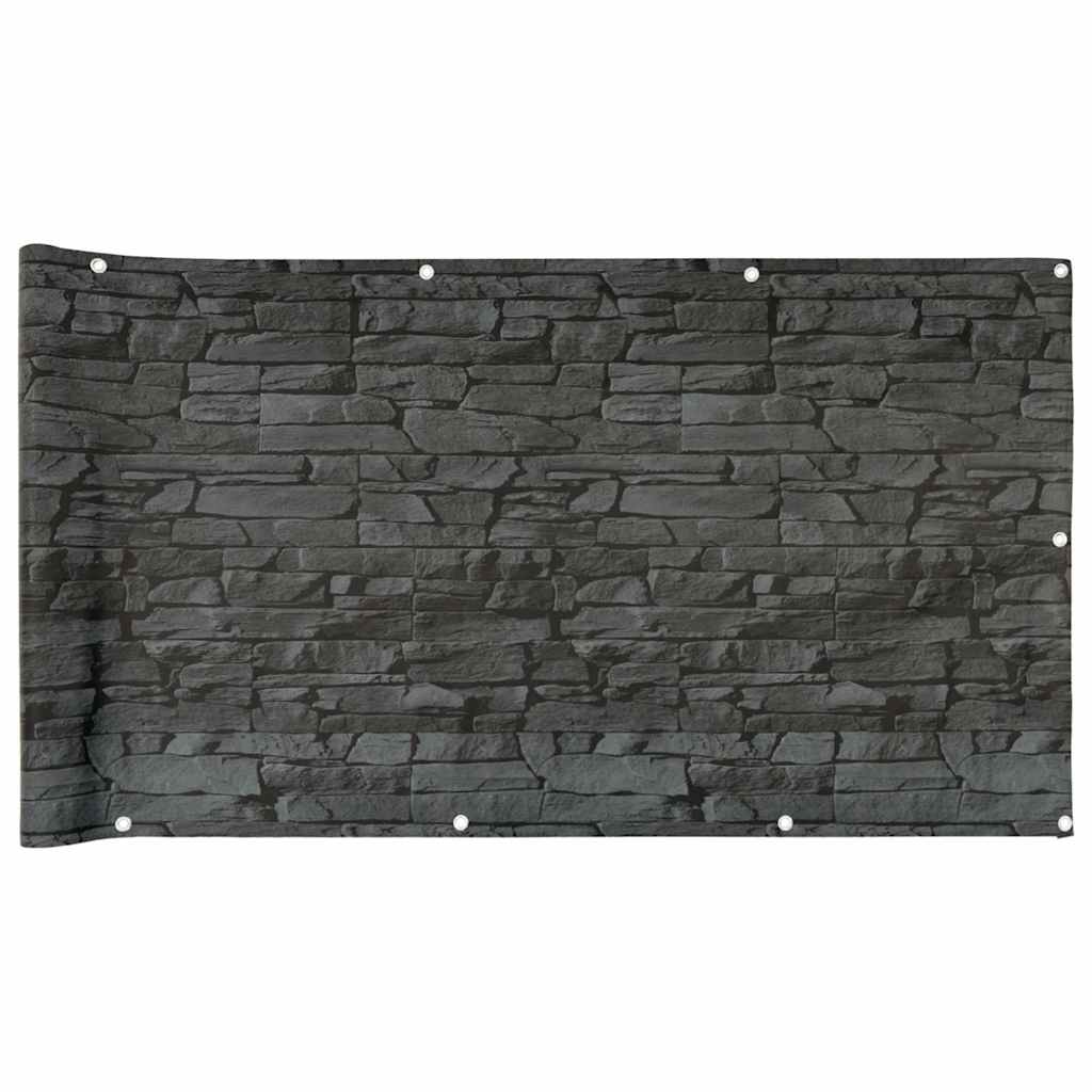 Vidaxx Balkonsichtschutz Steinmuster 500x75 cm PVC grau
