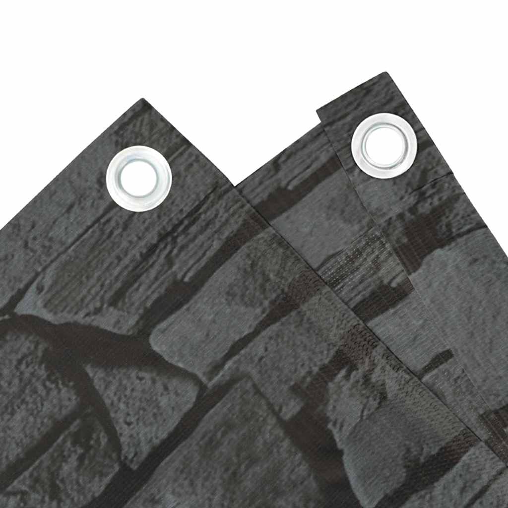 Vidaxx Balkonsichtschutz Steinmuster 500x75 cm PVC grau