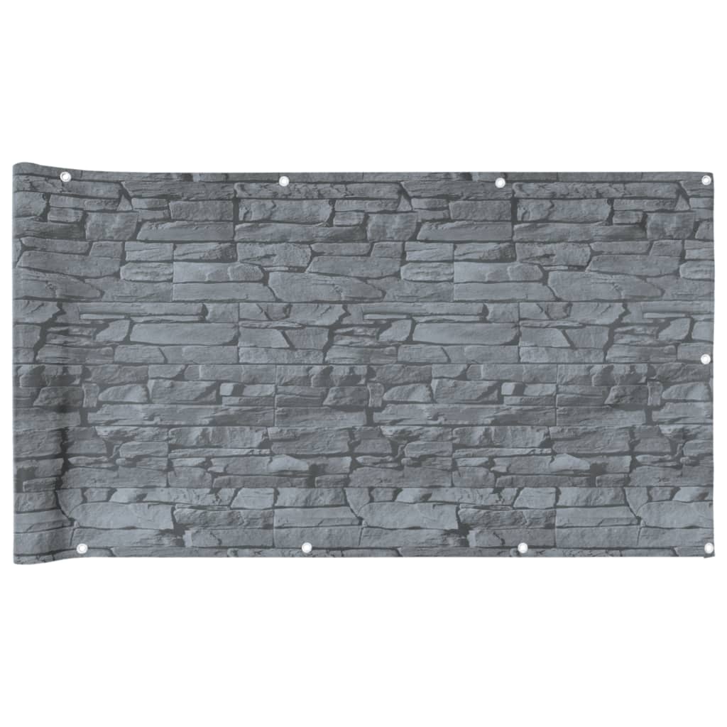 Vidaxx Balkonsichtschutz Steinmuster 800x75 cm PVC grau
