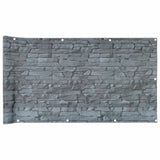 Vidaxx Balkonsichtschutz Steinmuster 300x90 cm PVC grau