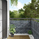Vidaxx Balkonsichtschutz Steinmuster 300x90 cm PVC grau