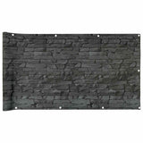 Vidaxx Balkonsichtschutz Steinmuster 400x90 cm PVC grau