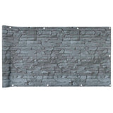 Vidaxx Balkonsichtschutz Steinmuster 500x90 cm PVC grau