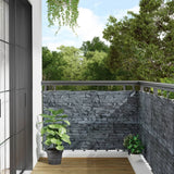 Vidaxx Balkonsichtschutz Steinmuster 500x90 cm PVC grau
