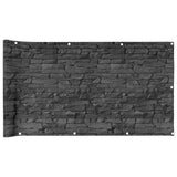 Vidaxx Balkonsichtschutz Steinmuster 700x90 cm PVC grau
