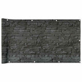 Vidaxx Balkonsichtschutz Steinmuster 500x120 cm PVC grau