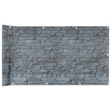 Vidaxx Balkonsichtschutz Steinmuster 700x120 cm PVC grau