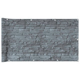 Vidaxx Balkonsichtschutz Steinmuster 800x120 cm PVC grau