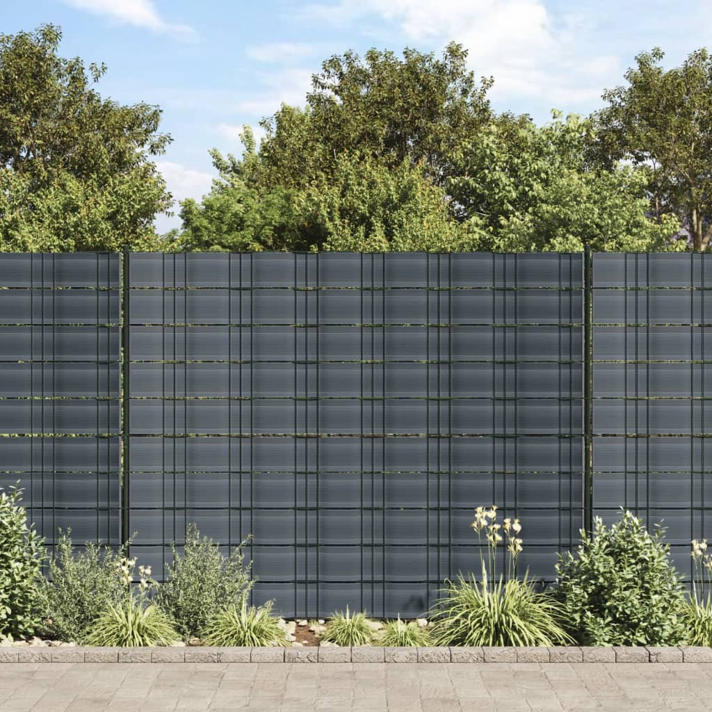 Vidaxxl Garten-Sichtschutz 10 Stück 252,5x19 m PVC schwarz