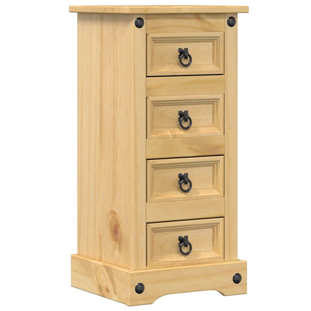 Vidaxl nachtkastje corona 35x32,5x74 cm massief grenenhout