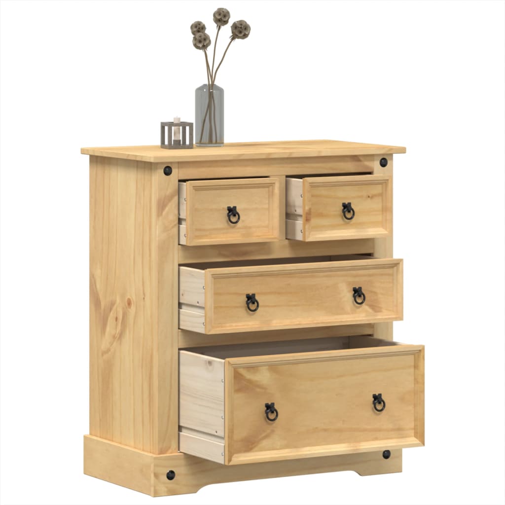 Vidaxl ladekast corona 80x43x91 cm massief grenenhout