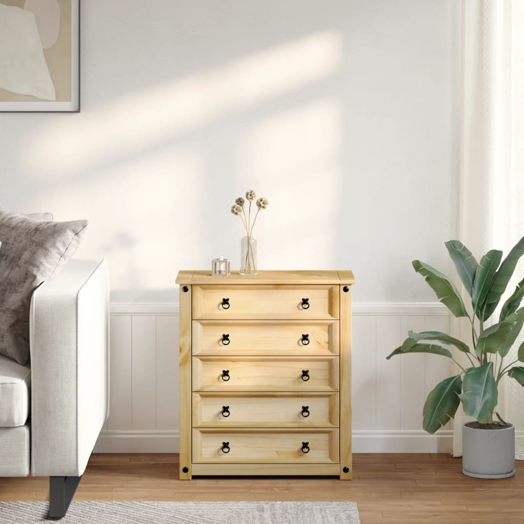 Vidaxl ladekast corona 80x40x89 cm massief grenenhout