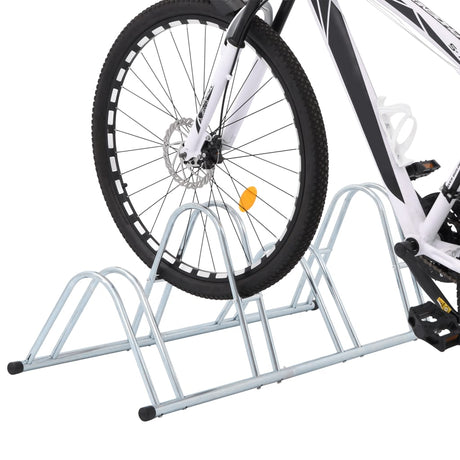 VidaXL Fahrradständer für 4 Fahrräder, freistehend aus verzinktem Stahl