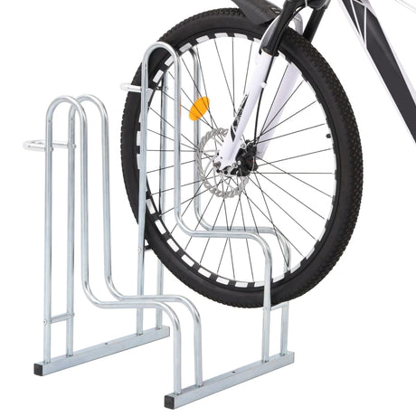 VidaXL Fahrradständer für 2 Fahrräder, freistehend aus verzinktem Stahl