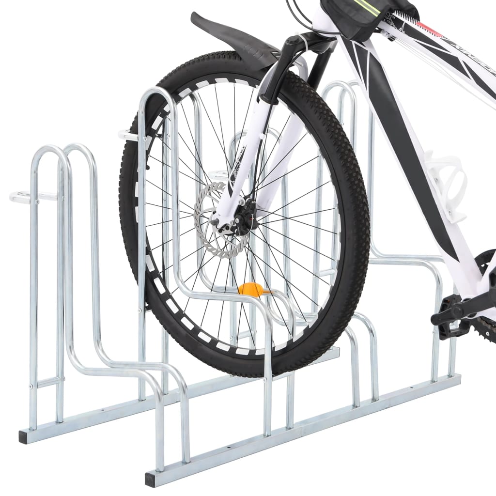 VidaXL Fahrradständer für 4 Fahrräder, freistehend aus verzinktem Stahl