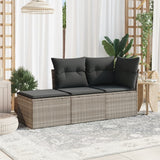 Vidaxl 3-delige loungeset met kussens poly rattan lichtgrijs