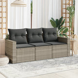 Vidaxl 3-delige loungeset met kussens poly rattan lichtgrijs