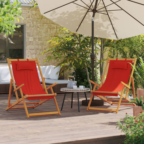 Vidaxl opklapbare stoelen, 2 stuks, rode stof