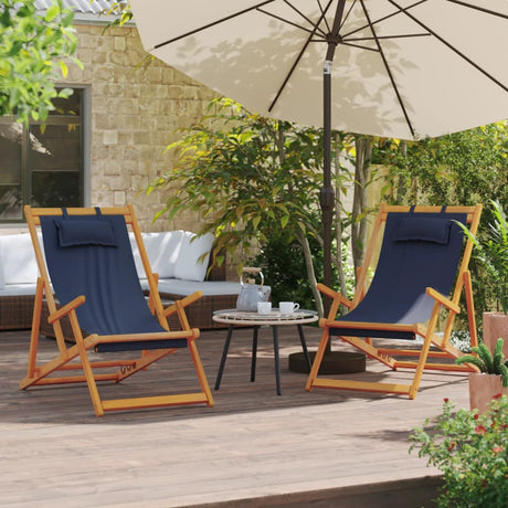 Vidaxl opklapbare stoelen, 2 stuks, blauwe stof