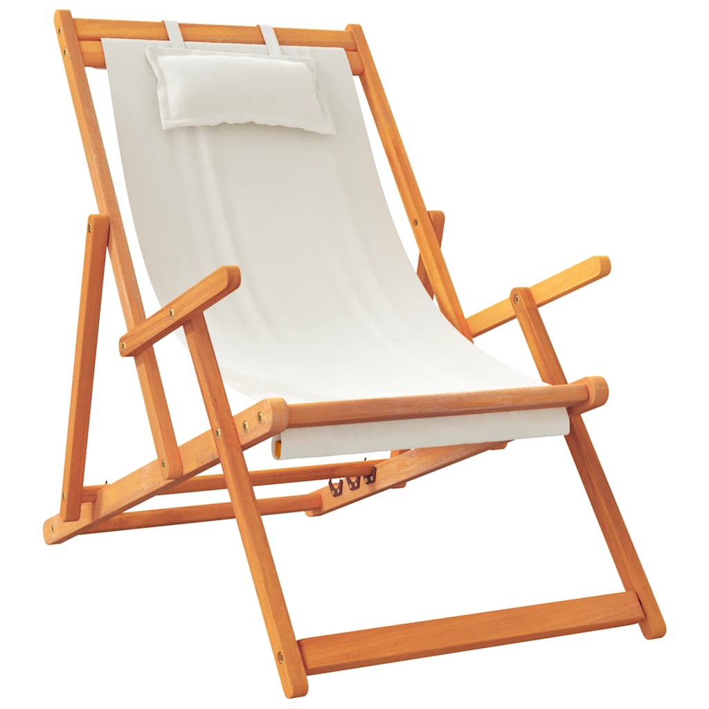 Vidaxl opklapbare stoelen, 2 stuks, crèmekleurige stof