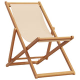Vidaxl opklapbare stoelen, 2 stuks, beige stof en massief hout