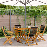 Vidaxl opklapbare stoelen, 4 stuks, zwart, massief acaciahout