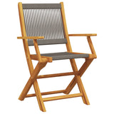 Vidaxl opklapbare stoelen, 4 stuks, grijs, massief acaciahout