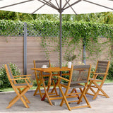 Vidaxl opklapbare stoelen, 4 stuks, grijs, massief acaciahout