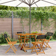 Vidaxl opklapbare stoelen, 4 stuks, zwart, van polyrotan en massief hout.