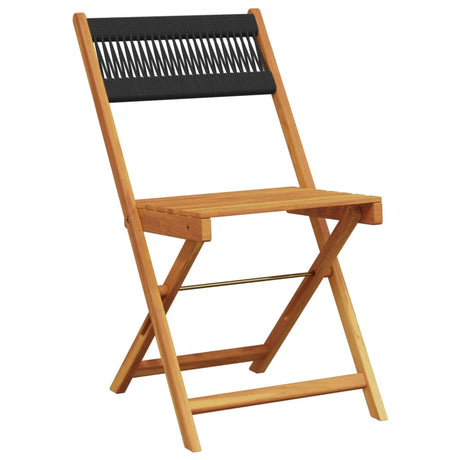 Vidaxl opklapbare stoelen, 4 stuks, zwart, massief acaciahout