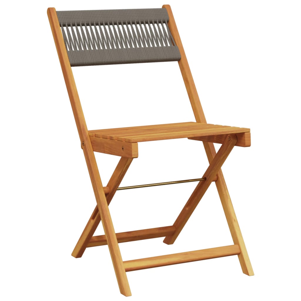 Vidaxl opklapbare stoelen, 4 stuks, grijs, massief acaciahout