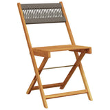 Vidaxl opklapbare stoelen, 4 stuks, grijs, massief acaciahout