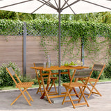 Vidaxl opklapbare stoelen, 4 stuks, grijs, massief acaciahout