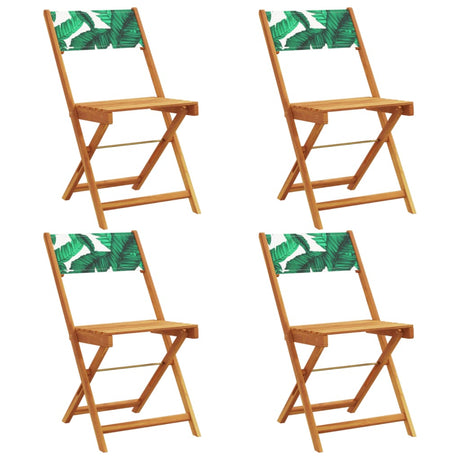 Vidaxl klapstoelen, 4 stuks, groene stof en massief hout