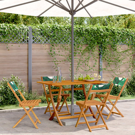 Vidaxl klapstoelen, 4 stuks, groene stof en massief hout