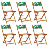 Vidaxl klapstoelen, 6 stuks, groene stof en massief hout