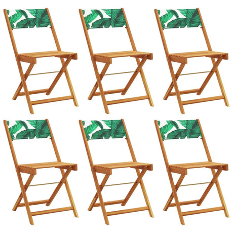 Vidaxl klapstoelen, 6 stuks, groene stof en massief hout