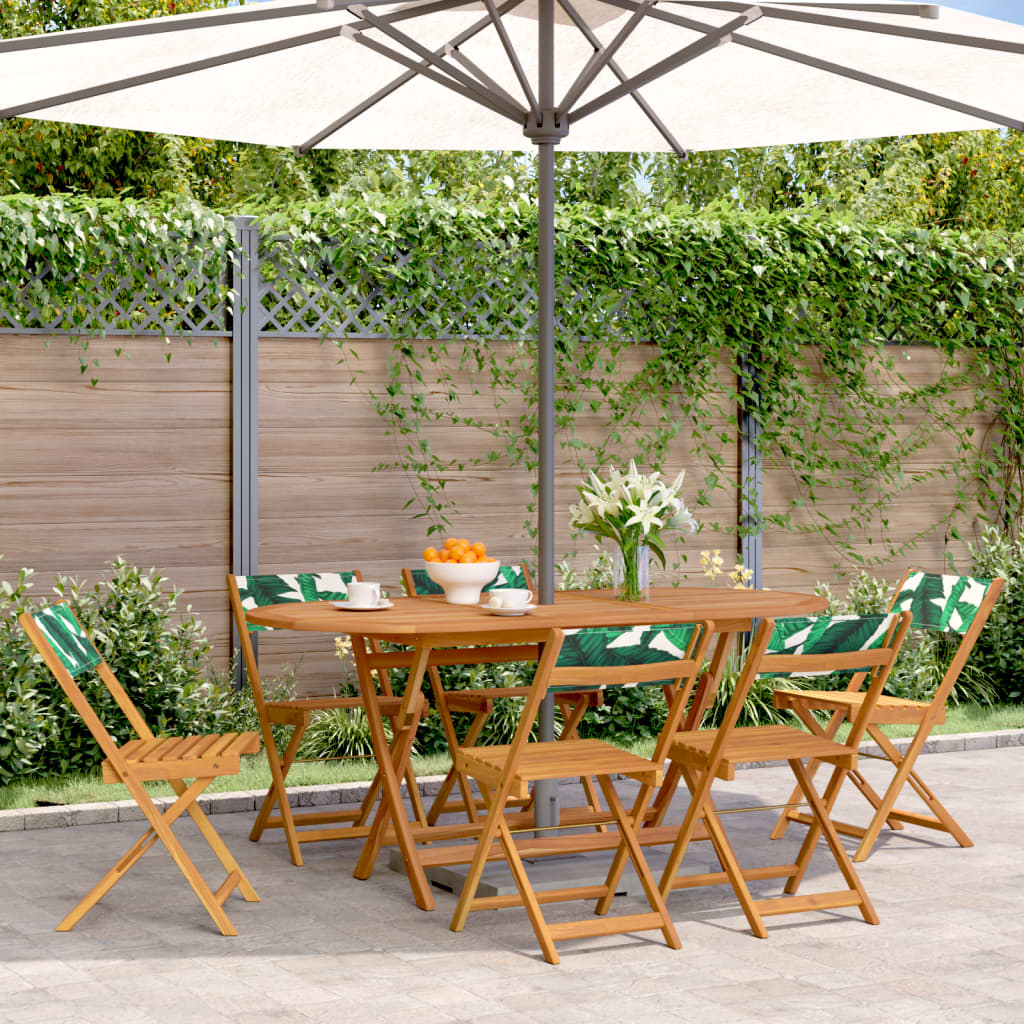 Vidaxl klapstoelen, 6 stuks, groene stof en massief hout