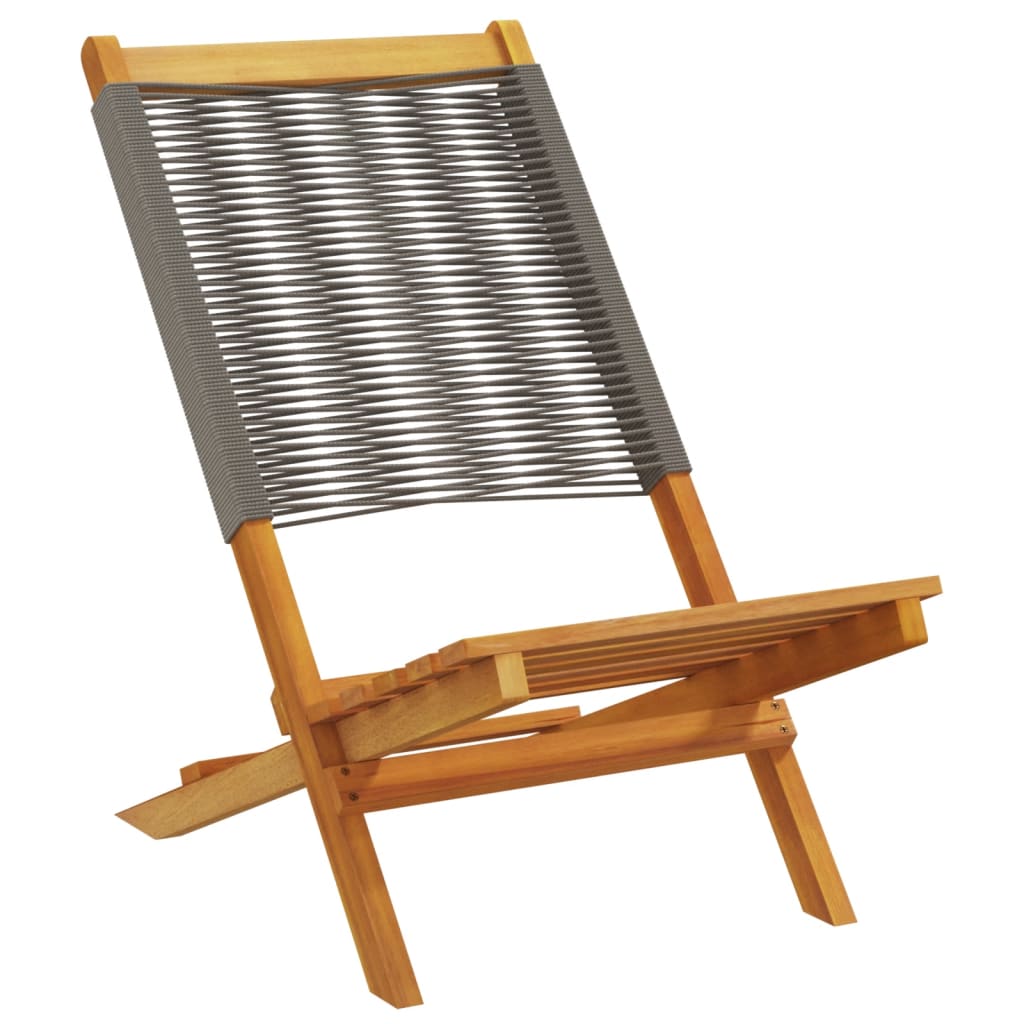 Vidaxl opklapbare stoelen, 4 stuks, grijs, massief acaciahout