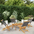 Vidaxl opklapbare stoelen, 4 stuks, grijs, massief acaciahout