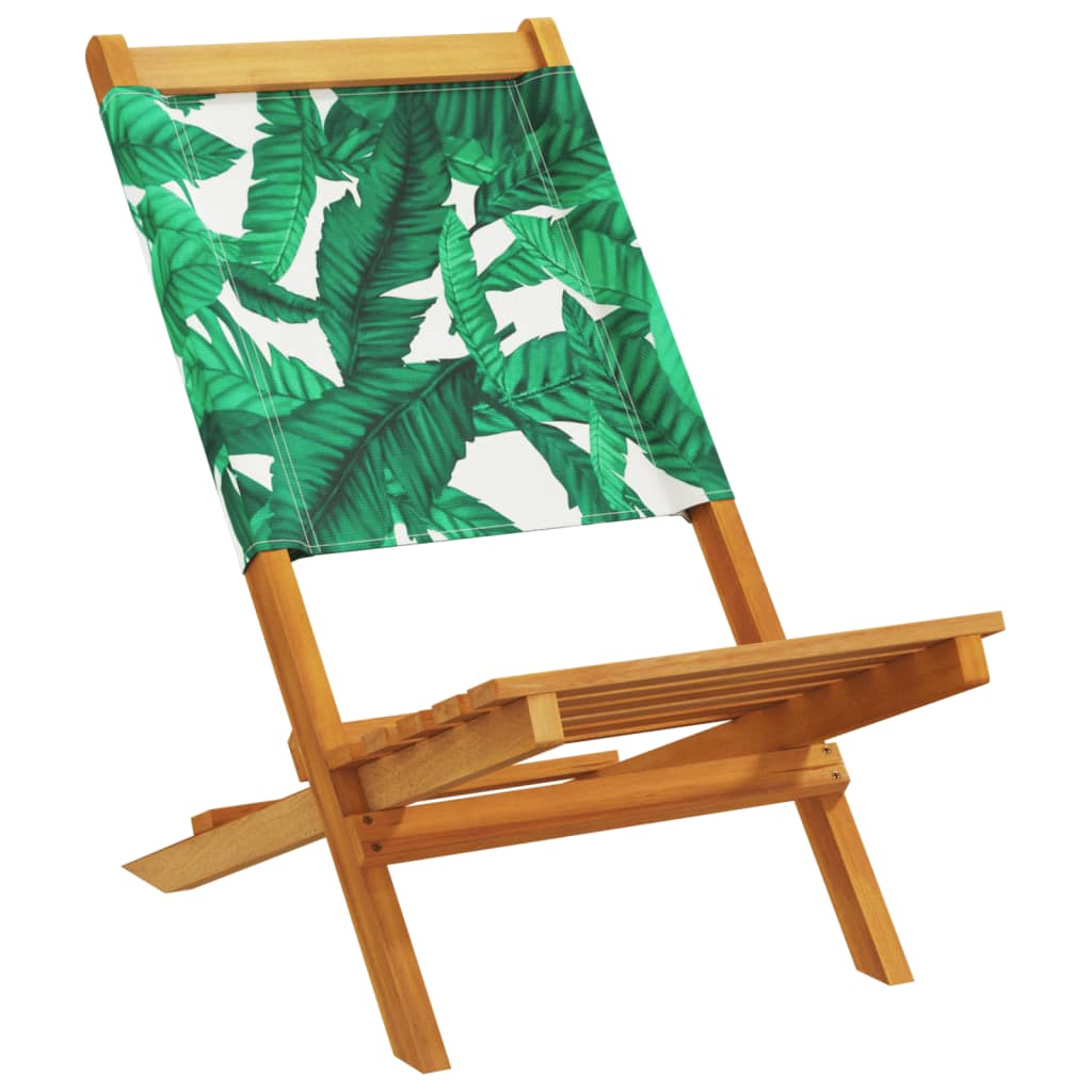 Vidaxl klapstoelen, 6 stuks, groene stof en massief hout