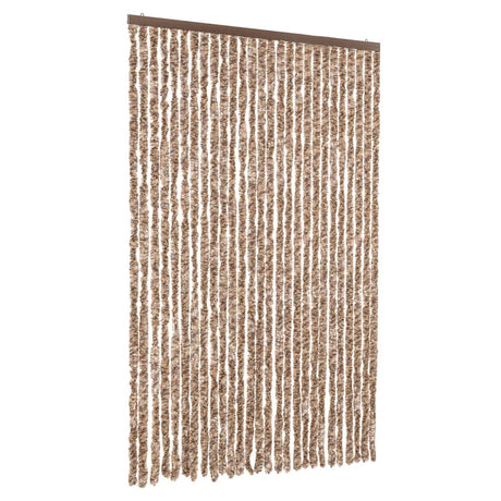 Vidaxx Fliegenvorhang 118x220 cm Chenille Beige und Dunkelbraun
