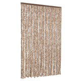 Vidaxx Fliegenvorhang 118x220 cm Chenille Beige und Dunkelbraun