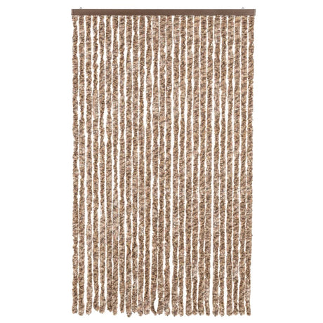 Vidaxx Fliegenvorhang 118x220 cm Chenille Beige und Dunkelbraun