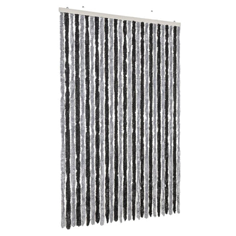 Vidaxx Fliegenvorhang 118x220 cm Chenille Grau und Schwarz