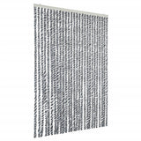 Vidaxx Fliegenvorhang 118x220 cm Chenille Grau und Schwarz und Weiß